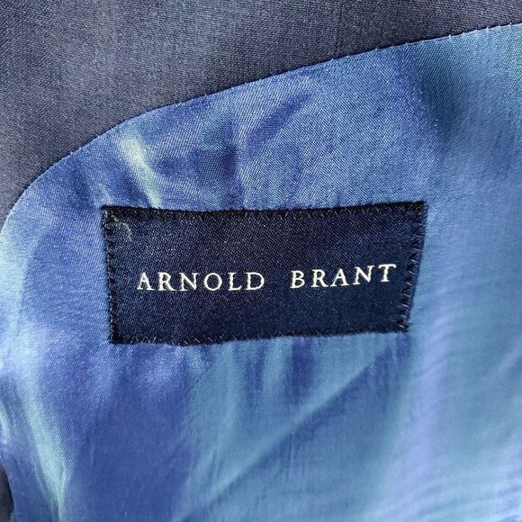 DAMAGED Arnold Brant Marzotto Wool 3‎ Button Blazer 48L Blue - Picture 9 of 15